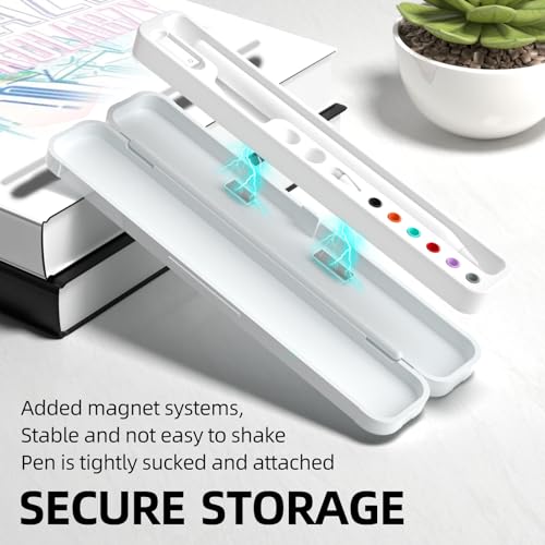 Image of AZF Hard PC&Silicone Magnetic case for Apple Pencil case(Apple Pencil Pro /2nd Gen /1st / (USB-C) and Samsung Galaxy S-Pen Series Pencil Protection Carrying Case.(White)