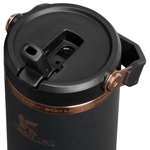 Image of STANLEY x Messi IceFlow 2.0 Flip Straw Tumbler with Handle, 30 oz | Twist on Lid and Flip Up Straw | Leak Resistant Water Bottle | Insulated Stainless Steel | BPA-Free | Messi Goat Black