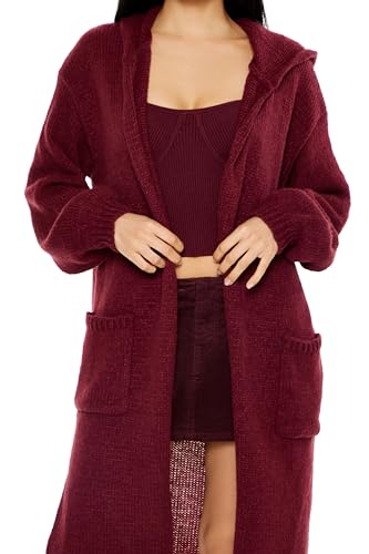Image of Forever 21 Women's Hooded Cardigan Sweater
