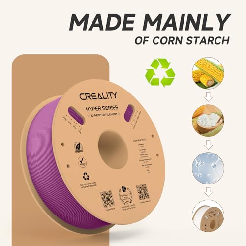 Image of Official Creality Hyper PLA Filament 1.75mm, High Speed PLA 30-600mm /s Rapid 3D Printer Filament, Dimensional Accuracy + /-0.02mm, Fit Most FDM 3D Printers，1KG(2.2lbs) Spool Purple
