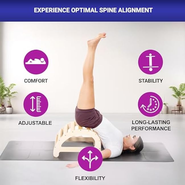 Flex - Yoga Back Bench | Elevate Your Stretch with Anatomical Bends, Ergonomic Support, and Durable Construction for Ultimate Comfort and Flexibility, Sandal
