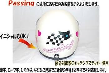 Amazon | 猫ちゃんヘルメット インナーバイザー装備 オリジナルネーム