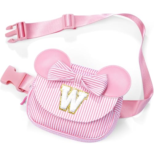 Image of Birthday Gifts for Kids, Teen Girls Kids Initial Small Belt Bag Fanny Pack for Girl, Best Friend Birthday Gifts for Grandma Mother Sister Daughter Teen Girls Gift Ideas (Pink W)