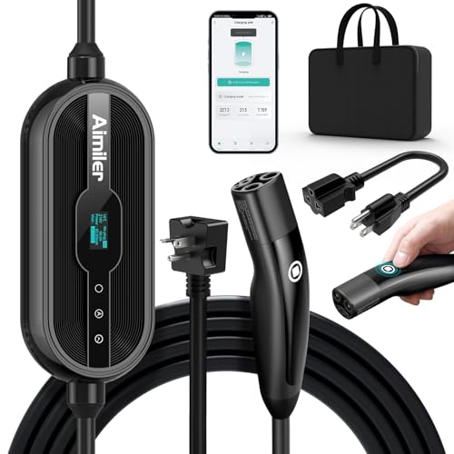 Level 1/2 Tesla Charger(WIFI APP/Plug-play), 16A, 25ft Cable ETL Certified, 240V NEMA 6-20P Plug & 120V 5-15P Adapter, NACS Connector, Portable Electric Car EV Charger for Tesla Models Y/X/3/S