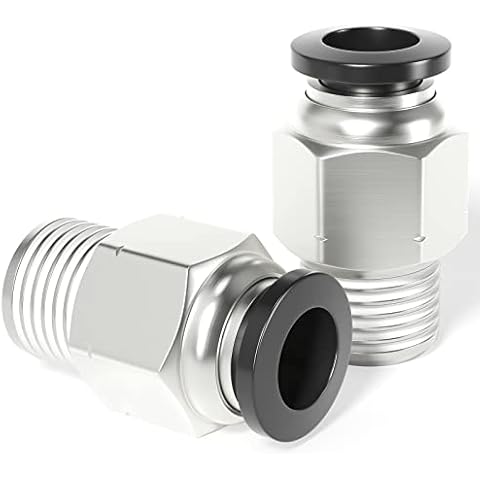 Tailonz Pneumatic Male Straight 1/4 Inch Tube OD x 1/8 Inch NPT Thread Push to Connect Fittings PC-1/4-N1 (Pack of 2) Cover
