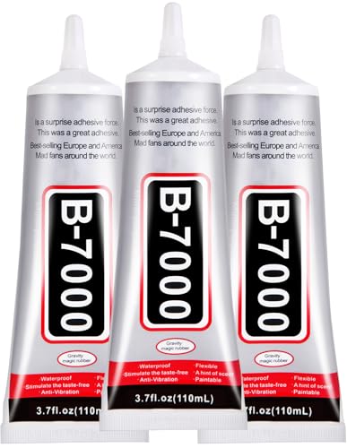 3.7oz B7000 Rhinestone Clear Glue for Jewelry Making, 110 ml Multipurpose Adhesive Jewlery Glue for Fabric, Tumblers, Rhinestones DIY Crafts, Nail Art, Makeup, Shoes, Cell Phones, Tablet, Wood