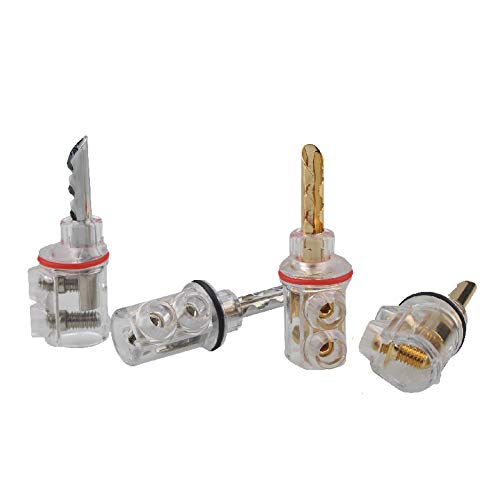 8 pezzi HiFi Speaker Banana Plug Puro Rame Banana Lock Plug Connettore Cavo Audio 8mm (Spina Banana, Oro)