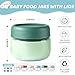 Glass Baby Food Storage Containers, Baby Food Jars, 6 Pack Small Glass Containers with Lids, 4 oz Leakproof Baby Food Storage Containers, BPA Free Microwave/Freezer/Dishwasher Safe, Kids Spoon Fork