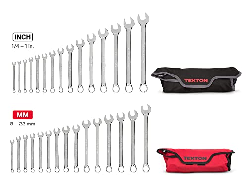 Tekton Combination Wrench Set, 30-Piece (1/4-1 In., 8-22 Mm) - Pouch | 90192 #TOP1