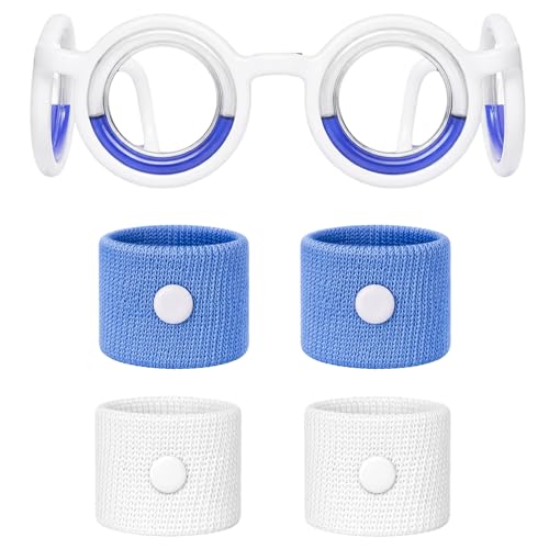 JazRvr Motion Sickness Brilles Brille Gegen Reisekrankheit Mit 2 Paar Akupressur Armband Unisex Brille Gegen Reisekrankheit Mit Flüssigkeit Für Auto Flugzeug Und Schiff für Erwachsene Oder Kinder