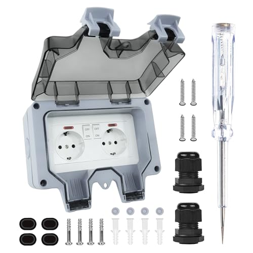 Marscharm 2-Fach Außensteckdose mit Schalter