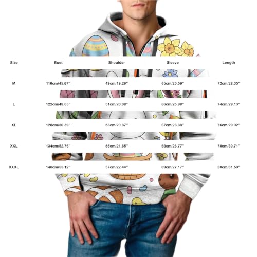 Chaquetones hombre invierno con media cremallera y sudadera chandal oversize blanca en talla L 4