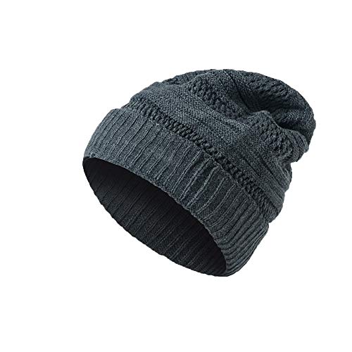 Men's Winter Thick Knitting Skull Cap Warm Slouchy Daily Beanie Hat for Men Women