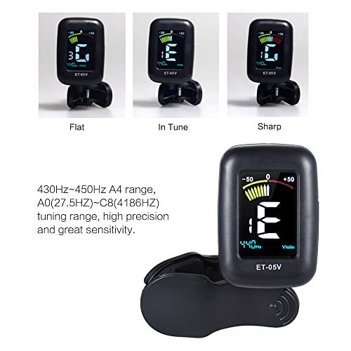 KKcare ET-05V Profissional Clip-on Tuner Modo de Afinação Automática com Display LCD Colorido para V