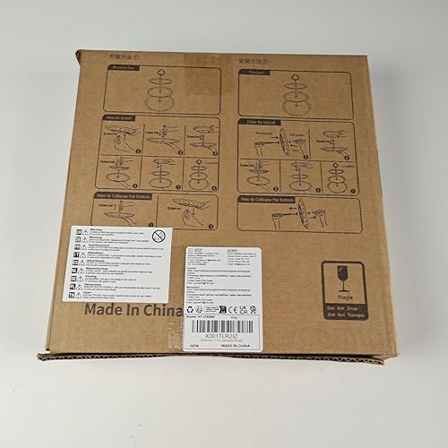 HonGien 2 Pack 3-Tier Cake Stand, Cake Display Stand,Afternoon Tea Cake Stand,Fruit Dessert Serving Tray Stands for Birthday,Party,Wedding (Wave Pattern Black Pinkish White) - Image 12