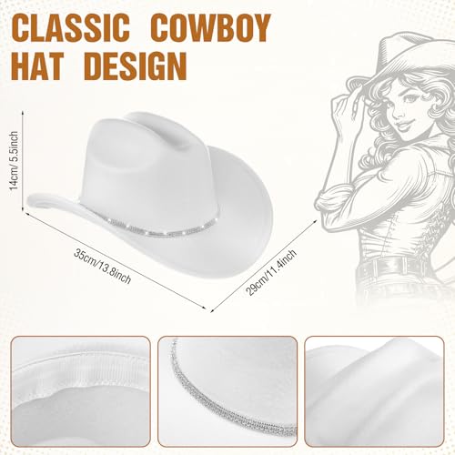 Image of Tisancy 4 Pcs Rhinestone Belt for Men Women Glitter Cowboy Hat Diamond Chain Earring Outfit for Party Supplies