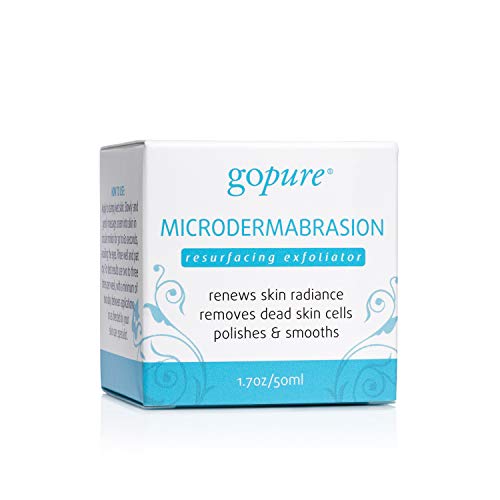 goPure Microdermabrasion Resurfacing Exfoliator - Anti Aging Face Exfoliator Scrub - Helps Improve Skin Texture, Acne Scars, Wrinkles, Blemishes, 1.7oz