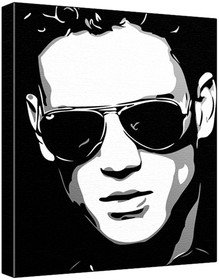 Wentworth Miller (100% Original Painting. Not A Print ) Acrylic Paint On Deep Framed Canvas (60 x 50 x 1.8 cm) 3-Colour Black/Grey/White-picture-25