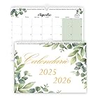 Qupuce Calendario 2025 2026 Pared Jul.2025 - Dic.2026 | Calendario Magnético Nevera 32 x 22cm | Planificador Mensual | Organizador Familiar para Casa o Oficina