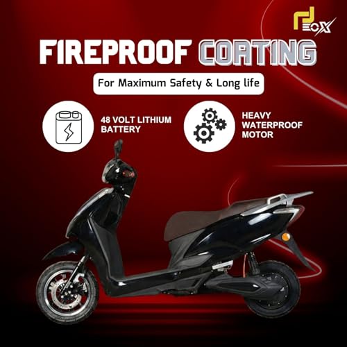 Image of EOX Acto Low Speed Electric Scooter Non RTO with 60-80Km Range, Black Portable Lithium Battery & Charger