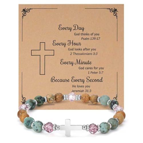 Image of morniface Inspirational Gifts for Women,Natural Stone Bracelet for Mom Daughter Friends Sister Wife Grandma Aunt