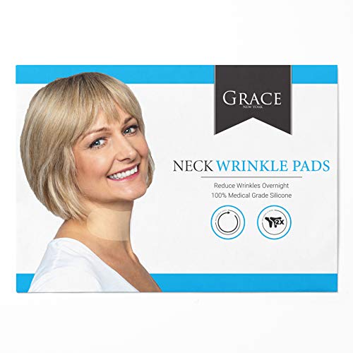 Grace Neck Wrinkle Pads 2-Pack | Reusable Anti Aging Silicone Patches for Wrinkles, Neck Firming and Neckline Slimmer | Healthy, Hydrating 100% Medical Grade Silicone for Turkey Neck and Crepe Skin