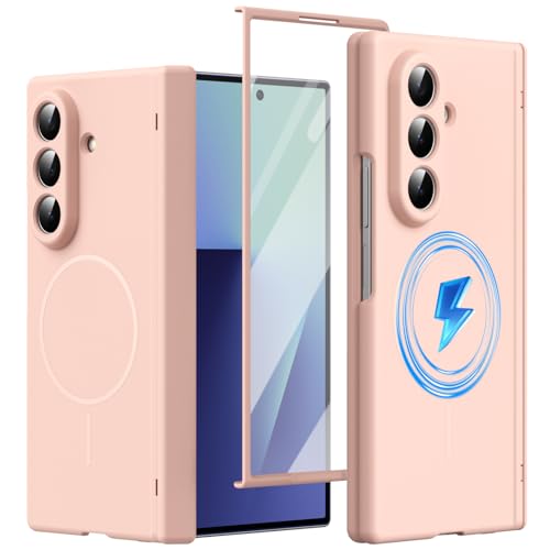 Coque en silicone pour Samsung Z Fold7 avec charnière et magnetic ring
