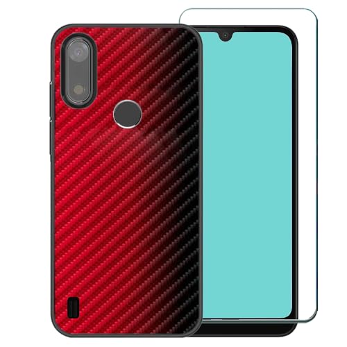 Ranyi for NUU X6 Plus Phone Case with Screen Protector, NUU Mobile X6 Plus Case, Colorful Gradient Wave Pattern Slim Thin Flexible Protection Silicone Rubber Case Compatible for NUU X6 Plus -red