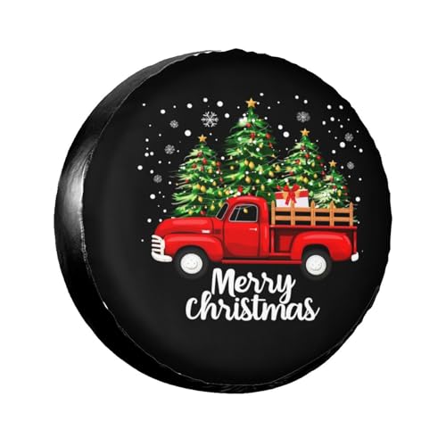 Image of Merry Christmas Truck Spare Tire Cover for Rv Trailer Camper- Cute Xmas Winter Waterproof Wheel Protectors Cover Universal Fit for Truck SUV Travel New Year Outdoor-15 inch