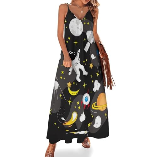 Robe longue femme été sans manches style maxi décontracté pour plage et vacances