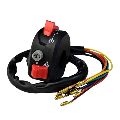 Motorcycle Handlebar Control Switch Start Engine Kill Double Flash Three-Function Combo Handle Modification Parts