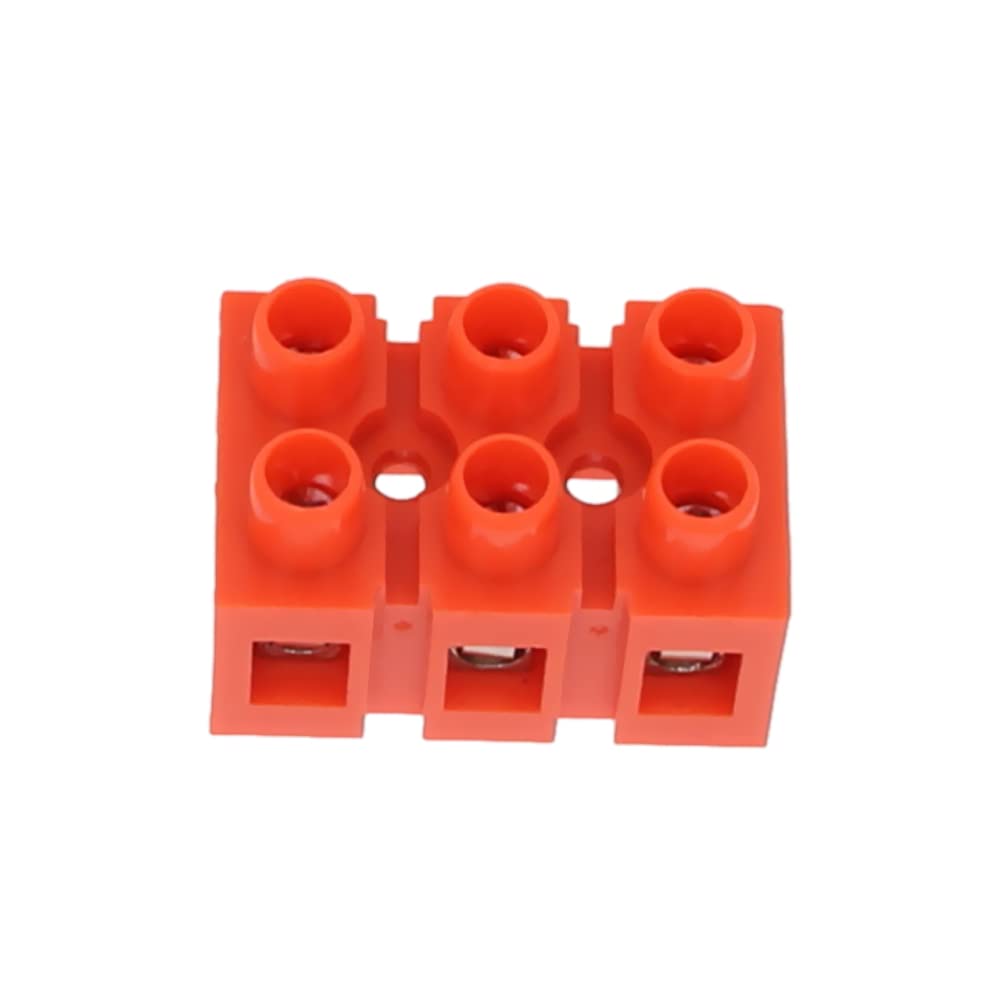 Jutagoss Dual Row Terminal Block H2519-3 Screw Terminal Electric Barrier Strip Block 3 Positions 600V 36A Wire Barrier Block Terminal 2Pcs