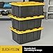 CX Black & Yellow, 27-Gallon Heavy Duty Tough Storage Container & Snap-Tight Lid, (14.3