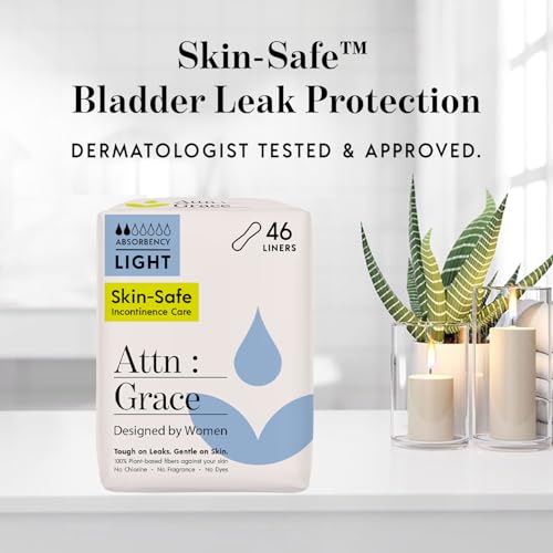Attn: Grace Panty Liners for Women - 46 Liners – for Light Urinary Incontinence, Bladder Leakage or Postpartum - 100% Breathable & Plant-Based Materials Active Odor Control - Free from Harsh Chemicals - Image 4