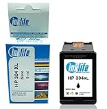 Capacité : 9 ml Cartouche reconstruite Inklife compatible HP 304 pour Desk jet 3700, 3720, 3730, 3733, 3735, 3762, 2620, 2630, 3764, ENVY 5020, 5030, 5032 (Noir, XL)