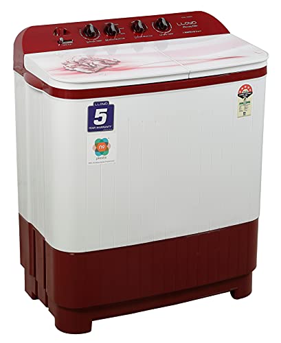 Image of Havells-Lloyd 8 Kg 5 Star Semi-Automatic Top Load Washing Machine (LWMS80RE1 Red, Active Soak)