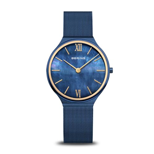 BERING Montre Femme Ultra Slim Idée Cadeau Idéal Verre Saphir et Acier
