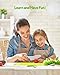 Kids Knife Set, 5 Pcs Montessori Kitchen Tools for Toddlers' Real Cooking, BPA Free Kids Safe Kitchen Cooking and Baking Set with Peeler, Cutting Board for Sandwich Bread Vegetable Fruit Present Gift