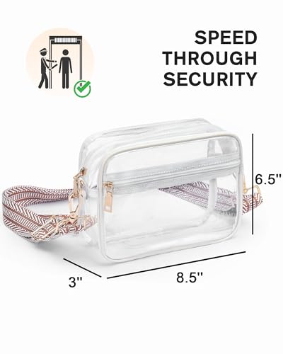 Image of BS-VOG Clear Crossbody Bag Stadium Approved, Clear Purses for Women, Small Stadium Bag for Events Concerts Sports Fans