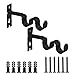 INCREWAY Soporte para barra de cortina, 2 soportes de barra de cortina ajustables de color negro, resistentes y ajustables