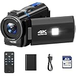 Video Camera Camcorder 4K 30fps 48MP with IR Night Vision, 16X Digital Zoom Cam Corder 3.0" 270° Rotation Touch Screen Video Recorder for YouTube with Remote Control, Battery, 32GB SD Card