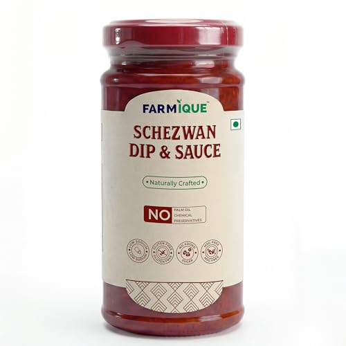 Image of Farmique Schezwan Dip & Sauce - 240g | No Preservatives & Chemical, No Palm Oil, No Added Sugar, Low Sodium, MSG Free | Bold & Spicy Indo-Chinese Flavour | Use for Noodles, Fried Rice, Momos & Snacks |