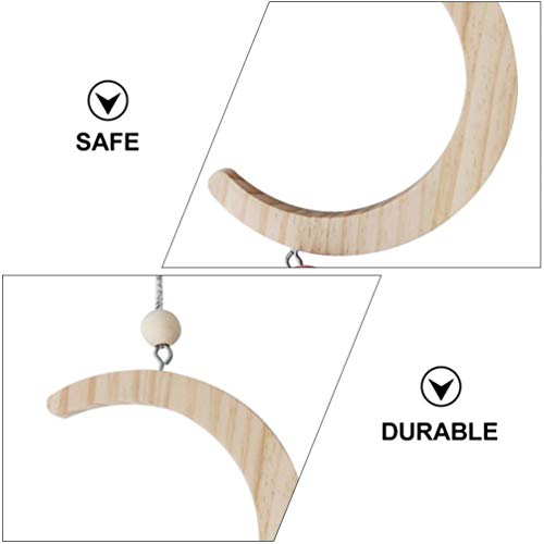 VILLCASE 2 Peças de Pássaros Em Forma de Lua Crescente Balançar Papagaio Pendurado Baloiço Com Sinos