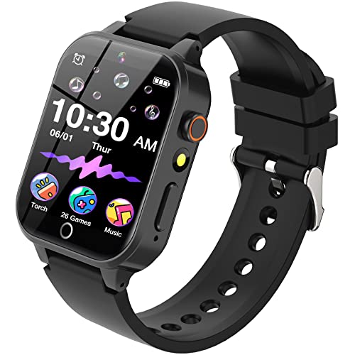 Kids Smart Watch Boys Girls,Smartwatch HD Touchscreen Games Music Player Video Alarm Step Counter, Kids Watch Toys Birthday Gifts for 4-12 Years Old
