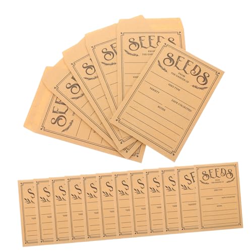 Happyyami 50個 種子収納用クラフト紙封筒 小型種子用厚手紙製パケット便利で な保管袋 ガーデニング向け再封可能なペーパーバッグ