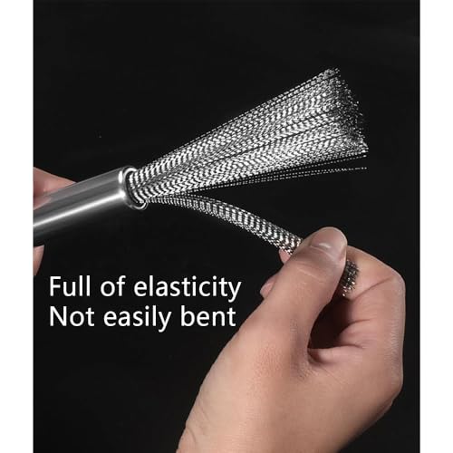 Image of Clening Brush Set,Stainless Steel Wool Scrubber,3 Pack Kitchen Brush-Steel Wool Scrubber,Long-Handled Steel Wool Brush,Handled Pans Sink Scrubbing Brush for Cleaning Tableware and Cooking Tools.