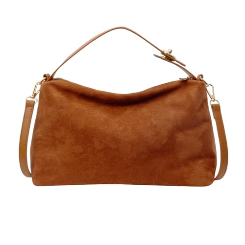 Bolso Hobo de Cuero Marrón para Mujer miniatura 1