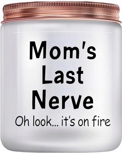 Mothers Day Gifts from Daughter & Son, Moms Last Nerve Candle, Funny Mom Birthday Gifts, Unique Birthday Gifts for Mom, Mother’s Day Gifts. Mom Gifts Ideas, 9oz Scented Candles, Vanilla Soy Candle