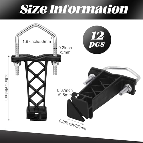 Tondiamo 12 Pcs Tube Post Insulator, Electric Chain Link Fence T Post Extender Insulators for Square Round Pipe Tubing Wire Vinyl Picket Fence (Black) by Tondiamo - Image 2