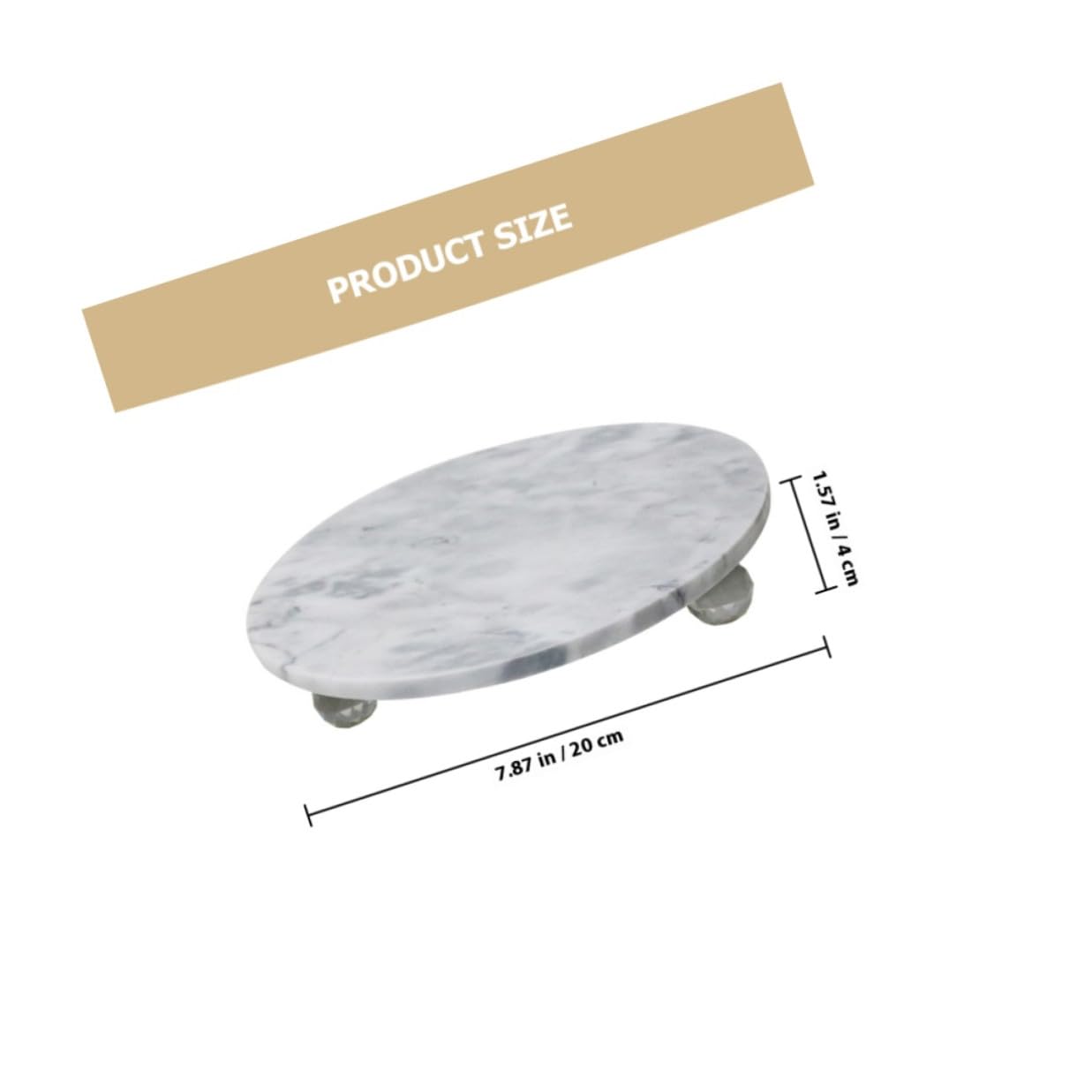 PRETYZOOM Bandeja de Mármol Redonda Natural Multifunción para Hogar y Baño, Soporte Decorativo para Joyas y Frutas, Accesorio de Almacenamiento y Exhibición, Superficie Pulida Fácil